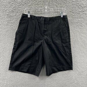 C B Casuals Womens Chino Shorts 10‎ Black High Rise Pockets Flat Front Stretch